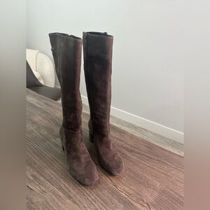 Ann Taylor Brown Over the Knee Boots with Suede Finish